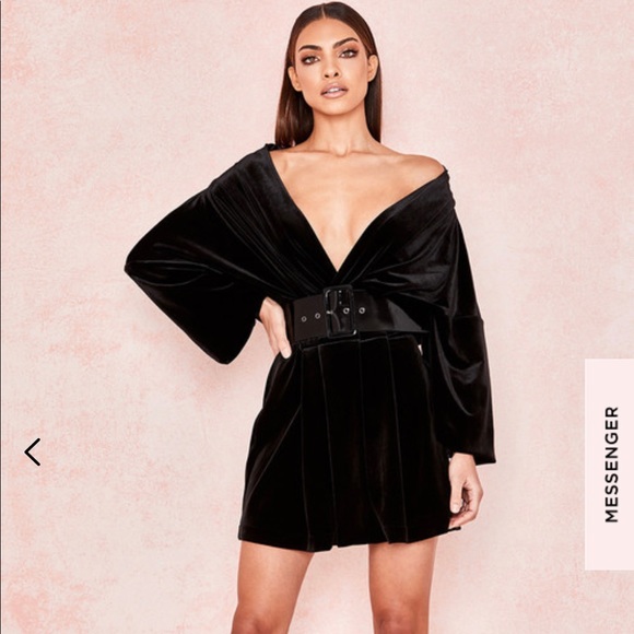 house of cb black velvet dress